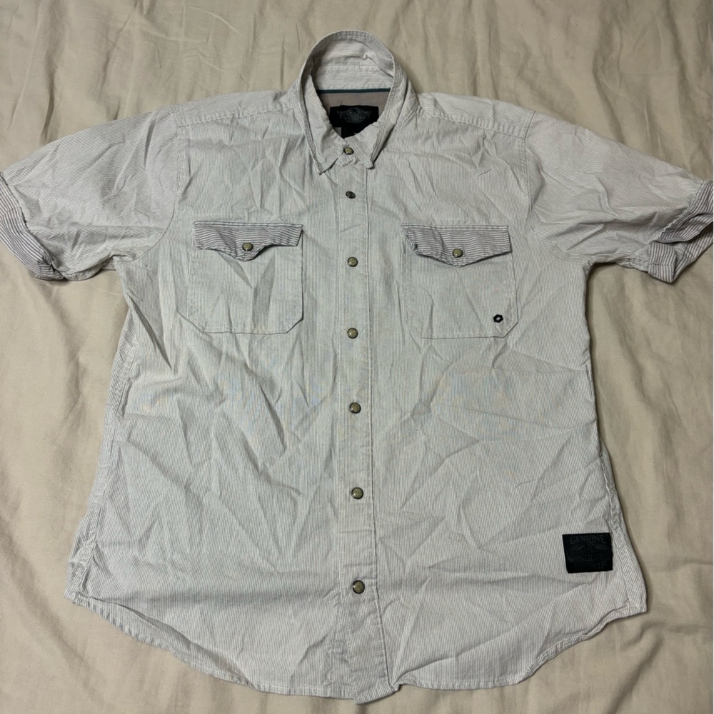 Harley Davidson Snap Button Shirt HDMC Cuffed